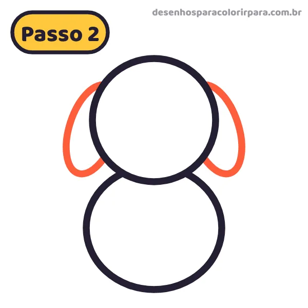 Passo 2: orelhas caídas do cachorro