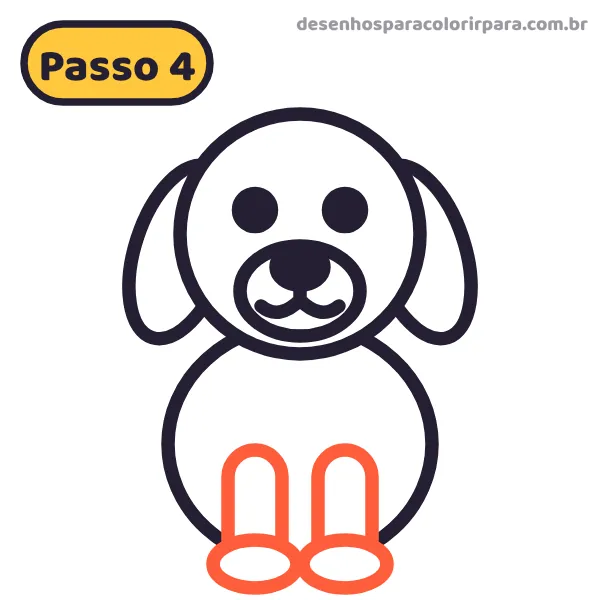 Passo 4: patas da frente do cachorro