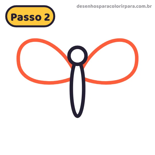 Passo 2: asas superiores da borboleta