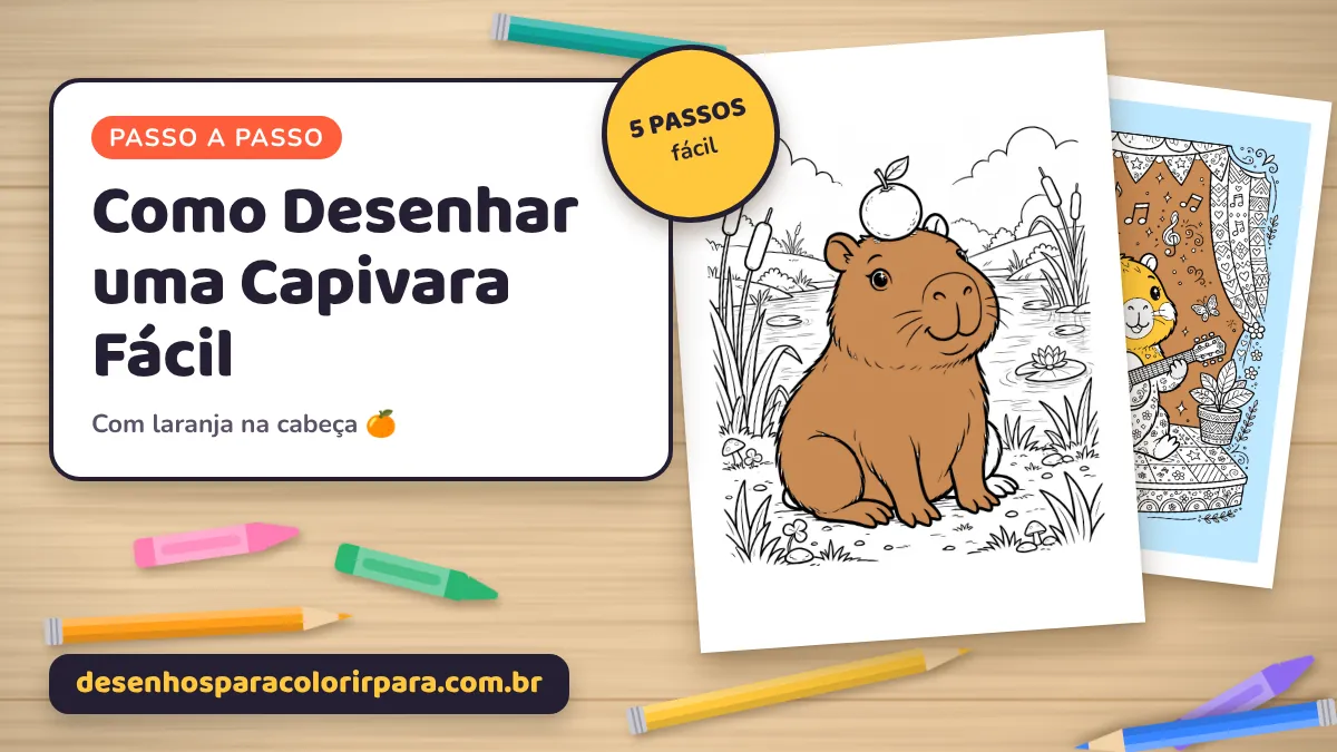 Como Desenhar uma Capivara Fácil em 5 Passos