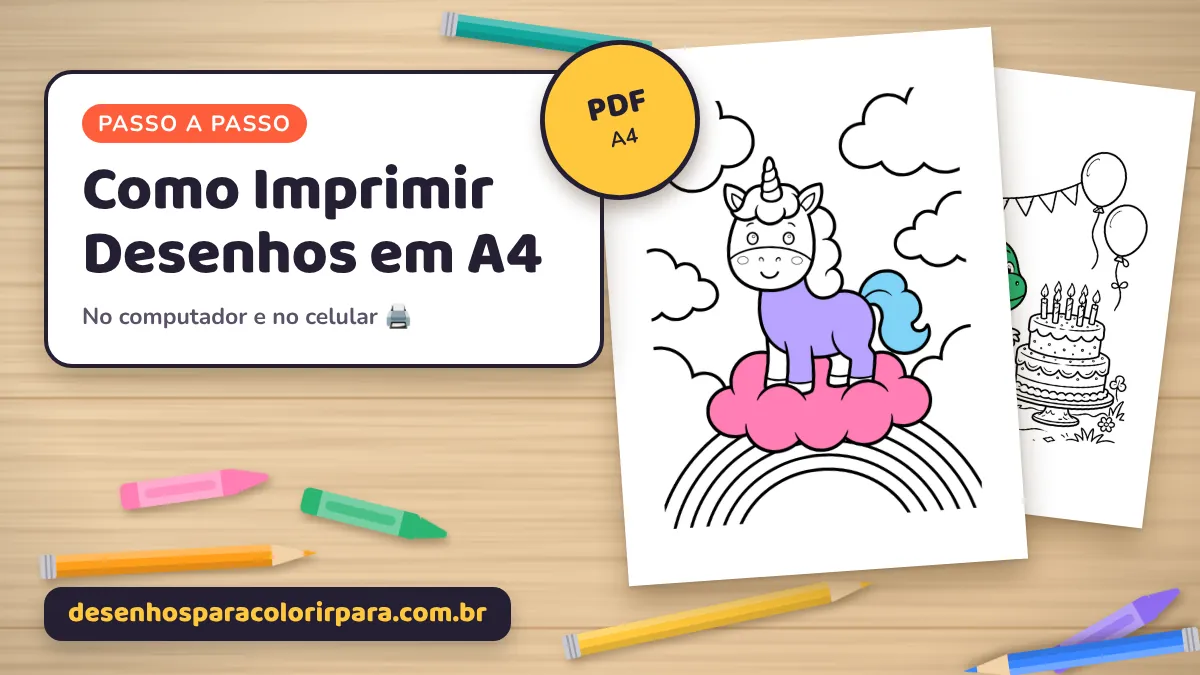 Como Imprimir Desenhos para Colorir em A4 (PC e Celular)